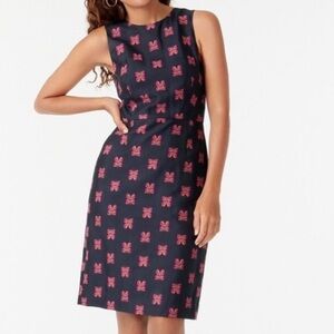 NWT J. Crew Sheath Dress in Butterfly Jacquard Size 10